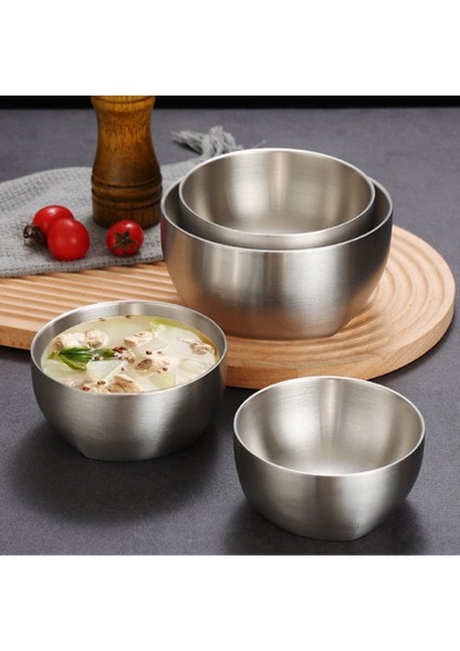 Çelik Çift Cidarlı Kase, Çırpma ve Karıştırma Kabı 18 Cm, 18/10 - 304 Kalite - Paslanmaz Çelik modelleri