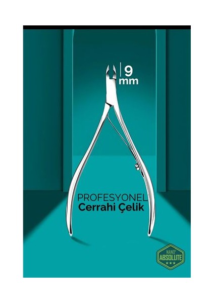 Hsnet 9 mm Manikür Pedikür Makası - Et Makası - Kütikül Temizleyici Pens Profesyonel Cerrahi Çelik