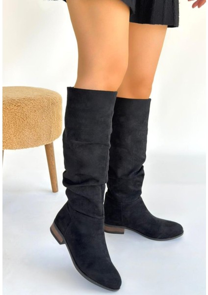Winda Siyah Süet Körüklü Çizme modelleri