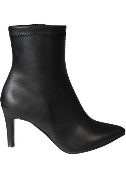 Yazkış Kadın Siyah Kahve Cilt 16CM Bilek Boyu Yandan Fermuarlı 9cm Ince Topuk Sivri Burun Topuklu Bo fiyatları