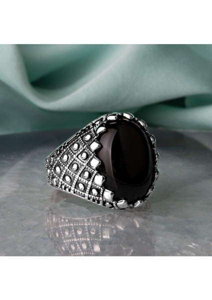 Oniks Taşlı 925 Ayar Erkek Gümüş Yüzük fiyatları