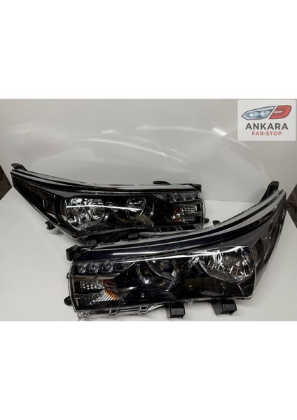 Toyota Corolla 2013 - 2015 Far Lambası Sağ-Sol Takım ( Nikelaj Far Kaşı Ile Birlikte - Sağ - Sol Takım - 2 Far )