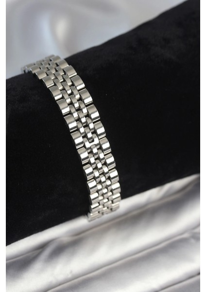 Bfs 316L Çelik 12 mm Kalınlıkta Gümüş Renkli Erkek Bileklik