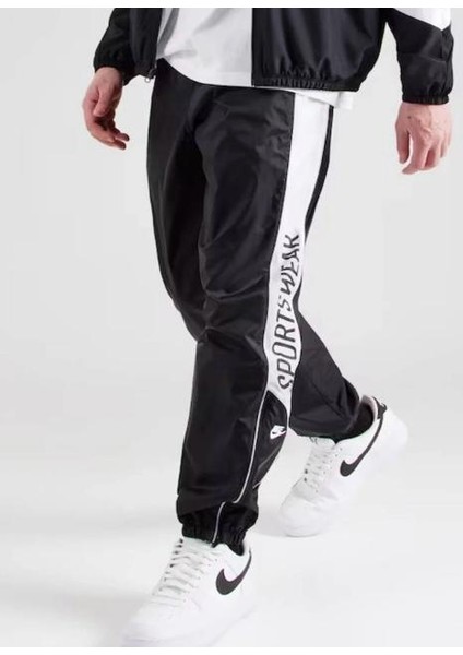 Club Mens Woven Joggers Dokuma Erkek Eşofman Altı Regular Boy Siyah Beyaz