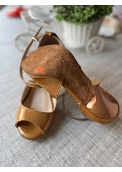 Tango Dans Ayakkabısı Yandan Çift Bağlı 8,5 cm (13 Pont) Ruğan Hardal modelleri