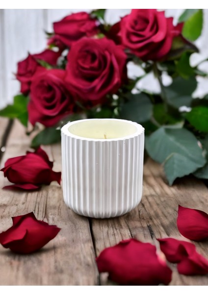 Dekoratif Silindirik Hoş Kokulu %100 Doğal Soya Mum - El Yapımı Modern ve Temiz Yanışlı - Ev ve Ofis Dekorasyonu, Medıtasyon–yoga Alanları, Spa Atmosferi, Romantik Ortamlar ve Özel Günler Için Hediye