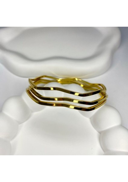 Kadın Çelik Zikzak Model Ajda Bilezik 3`lü modelleri