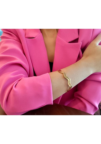 Kadın Çelik Zikzak Model Ajda Bilezik 3`lü indirimleri