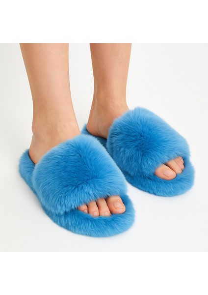 Pery Mavi Renkli Ev Teliği Ithal Uzun Tüylü Peluş