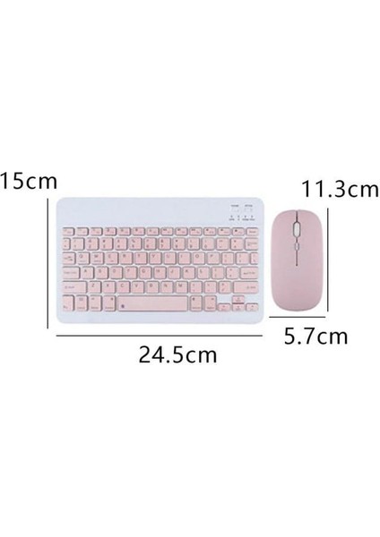 Samsung A9 X110 8.7 Uyumlu Metal Stand Ekran Koruyucu Klavye Mouse Set