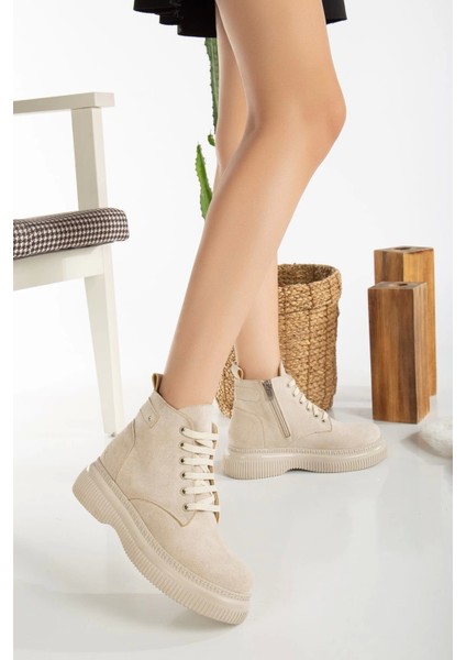 Jiwa Bej Süet Bağcıklı Bot fiyatları