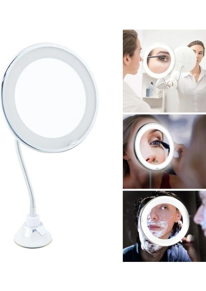 360° Döner Esnek Makyaj Aynası – 10X Büyüteçli, Güçlü Vantuzlu Detay Görüntüleme Çok Açılı Makyaj & Cilt Bakım Aynası