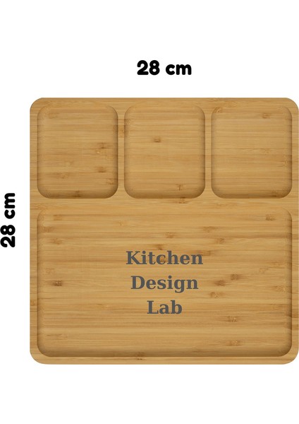 Bambu Sunum ve Kahvaltı Tabağı, Steak Sunum Tabağı Büyük Boy Bambu Tabak 4 Bölmeli fiyatları