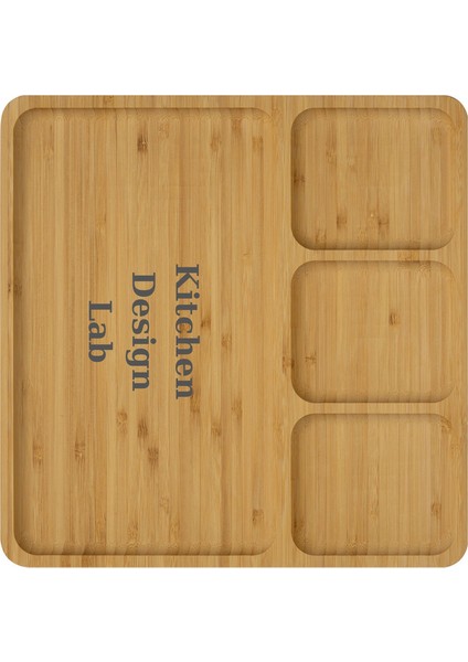 Bambu Sunum ve Kahvaltı Tabağı, Steak Sunum Tabağı Büyük Boy Bambu Tabak 4 Bölmeli modelleri