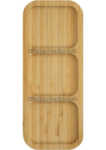 Bambu 3 Bölmeli Çerezlik Sunumluk Yağdanlık Şişe Standı 1 Adet