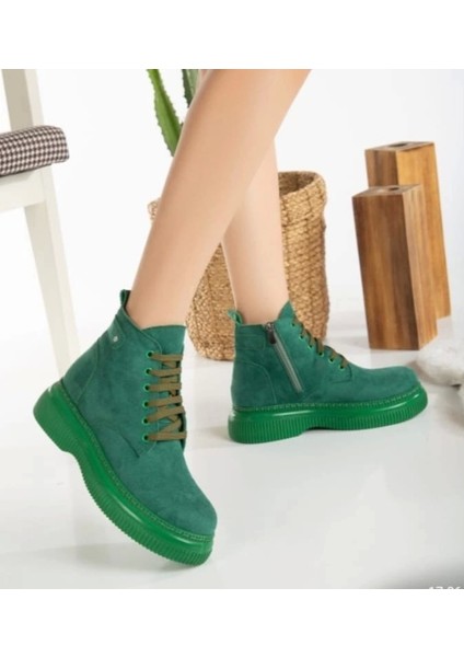 Jiwa Yeşil Süet Bağcıklı Bot fırsatları