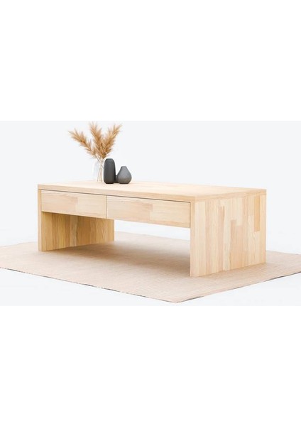 Masif Ağaç Çekmeceli Orta Sehpa 120 x 60