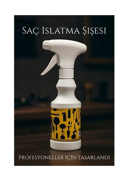 Hsnet Berber Kuaför Saç Islatma Şişesi 500 ml Valf Sistemli Geniş Alanlı Sis Püskürtme | Tek Sıkışta Maksimum Etki