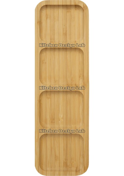 1 Adet Bambu 4 Bölmeli Çerezlik Sunumluk Yağdanlık Şişe Standı