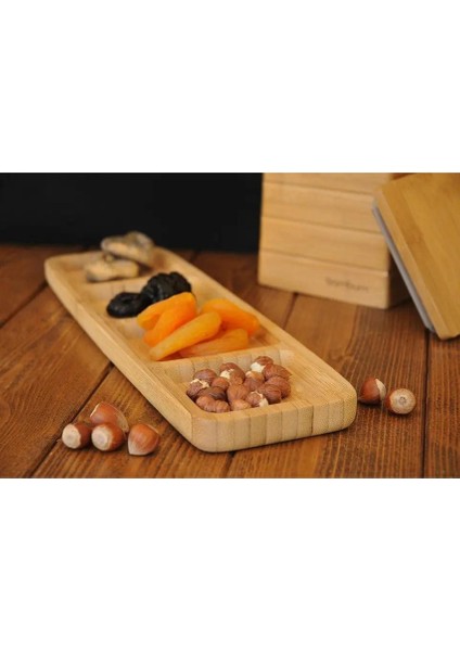 1 Adet Bambu 4 Bölmeli Çerezlik Sunumluk Yağdanlık Şişe Standı modelleri