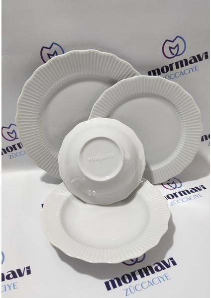 Porselen Frilly 24 Parça 6 Kişilik Yemek Takımı modelleri