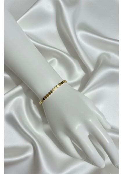 Xuping 14 Ayar Altın Kaplama Petek Model Bileklik