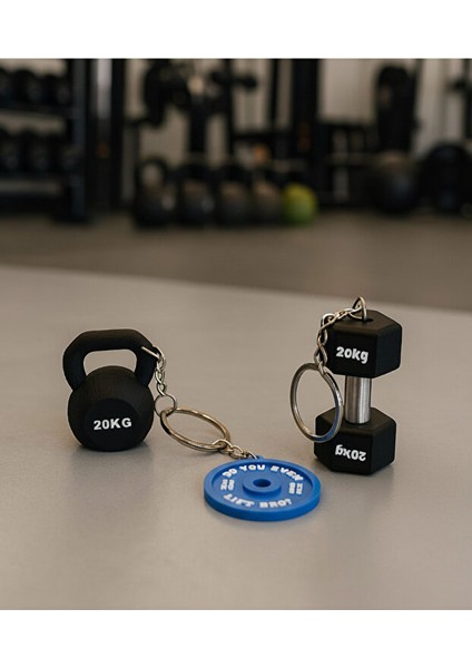 Sporcu Ruh Anahtarlığı Çanta Anahtarlık Mini Fitness Anahtarlık 3 Adet