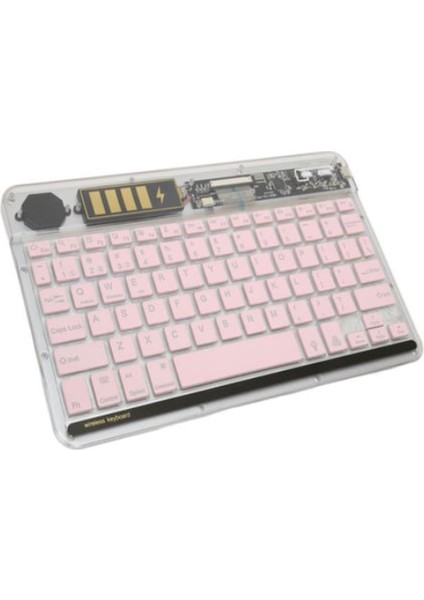 ZR612 Rgb Şeffaf Pembe Bluethooth Klavye
