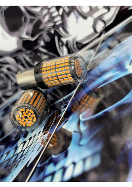 Oto Aydınlatma Sinyal Park 144 Ledli Ultra Turuncu Tek Duy Ampulü PY21W (2 Adet)