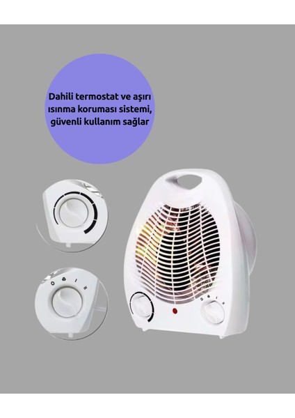 Mini Elektrikli Isıtıcı 2000W – Termostatlı Fanlı Isıtma Taşınabilir Tasarım fiyatları