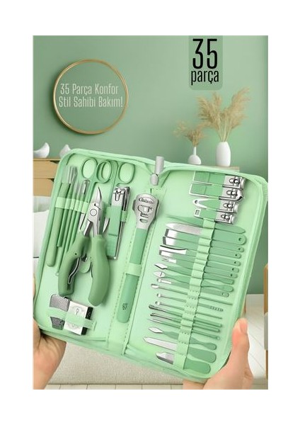 Hsnet 35 Parçalı Profesyonel Manikür Pedikür Seti – Bakım Çantası | Evde Profesyonel Tırnak Bakımı