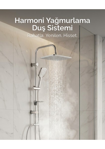Harmoni Paslanmaz Krom Tepe Duş Seti 5 Yıl Garantili modelleri