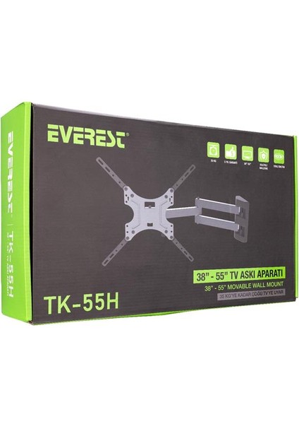 Everest TK-55H 32&quot;-55&quot; Hareketli Max 30KG Askı Aparatı fiyatları