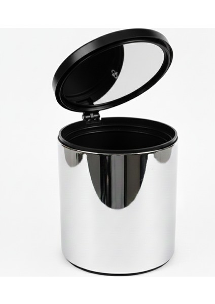 11 Lt. Lüx Paslanmaz Çelik Yuvarlak Çöp Kovası