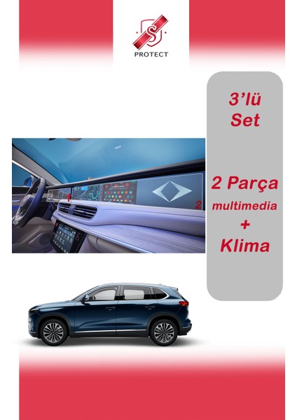 Togg T10X Set (2 Parça Multimedia+Klima Ekranı) 9h Nano Ekran Koruyucu