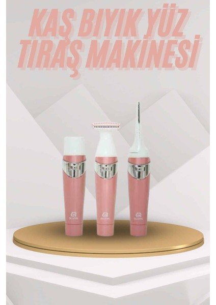 Yüz Kaş ve Tüm Vücut Epilasyon Aleti 3 Başlıklı Hassas Ciltlere Uygun Epilatör