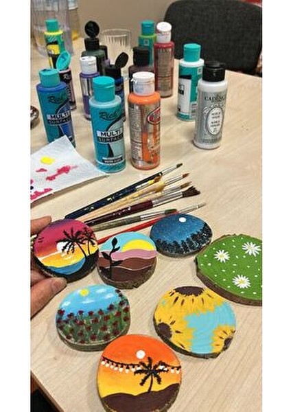 Yaho 1 Adet Yuvarlak Ahşap Kütük Dilimi Doğal Ahşap Malzeme ile Eğitici Oyuncak modelleri