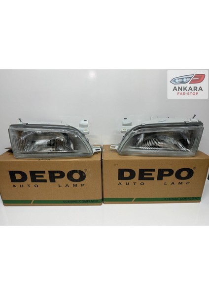 Toyota Corolla 1993 - 1998 Efsane Kasa Far Lambası Sağ-Sol Takım (Efsane Kasa Sağ-Sol Takım-2 Far Depo Marka)