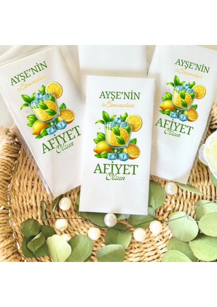 Kişiye Özel Limon Temalı Sunum Peçete 20 Adet