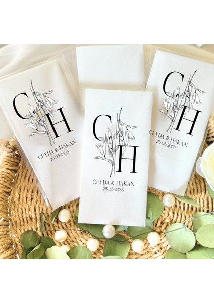 Kişiye Özel Düğün Söz Nişan Temalı Baskılı Peçete 20’li Paket
