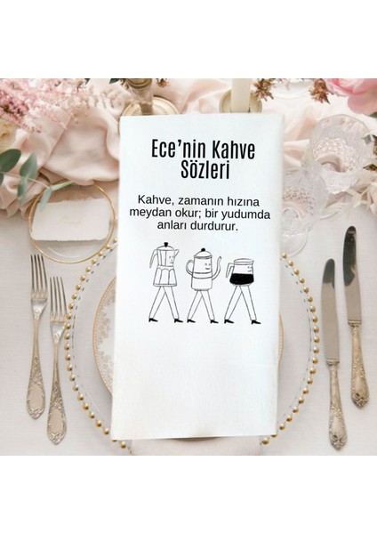 Kişiye Özel Kahve Sözleri Temalı Baskılı Peçete 20'li fiyatları