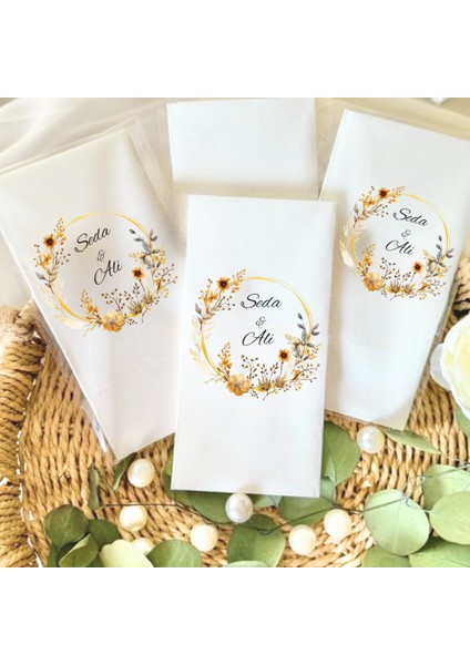 Kişiye Özel Söz Nişan Düğün Temalı Baskılı Peçete 20’li Paket