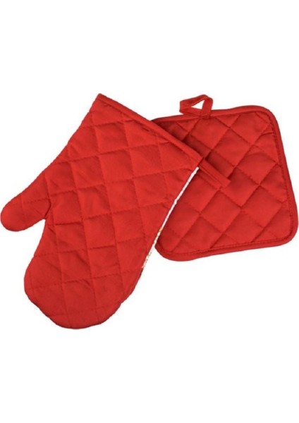 Yılbaşı Özel Mutfak Seti Yılbaşı Ağaç Desenli 2 Parça Fırın Eldiveni & Tutacak – Kırmızı modelleri