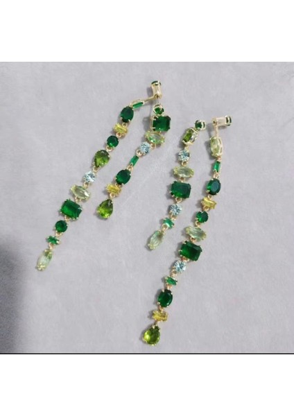 Swa Gema Yeşil Damla Küpeler fırsatları