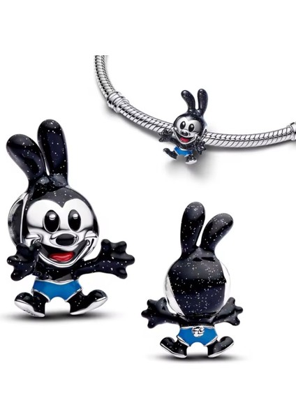 Gümüş Oswald Şanslı Tavşan Charm