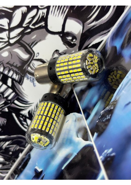 Geri Vites 144 Ledli Ultra Beyaz Oto Park Ampulü Tek Duy P21W BA15S 1156 (2 Adet)