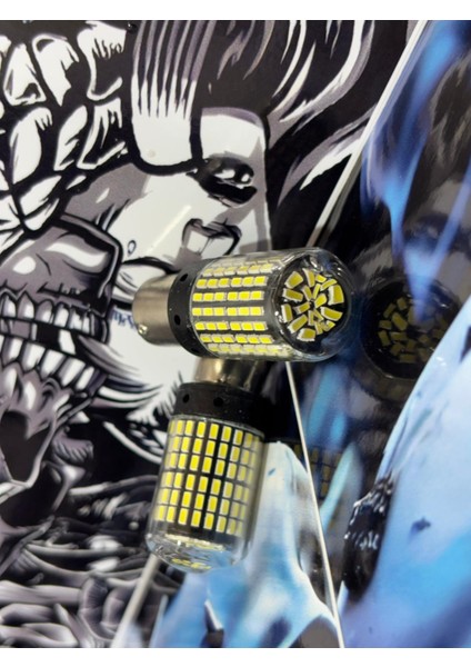 Geri Vites 144 Ledli Ultra Beyaz Oto Park Ampulü Tek Duy P21W BA15S 1156 (2 Adet) modelleri