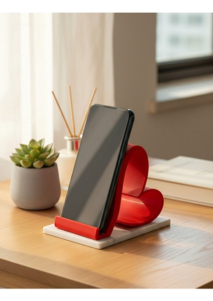 Kalpli Telefon Tutacağı Masaüstü / Telefon Standı Kırmızı fiyatları