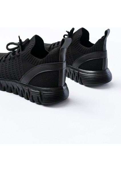 ZRİN-501 Siyah Bağcıklı Rahat Taban Günlük Triko Spor Ayakkabı fırsatları