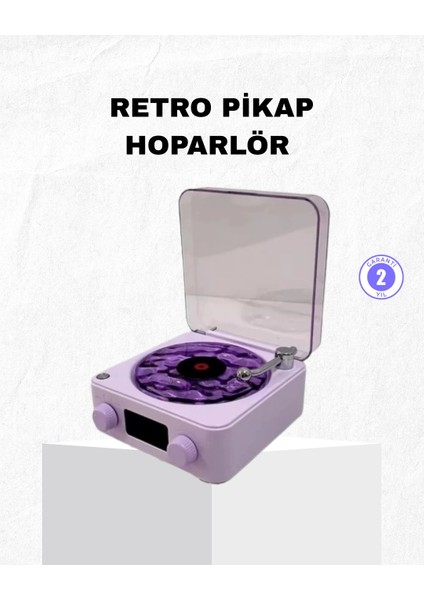 Bfs Retro Pikap Hoparlör Bluetooth Aux USB Type-C Projektörlü 360° Sesli Taşınabilir